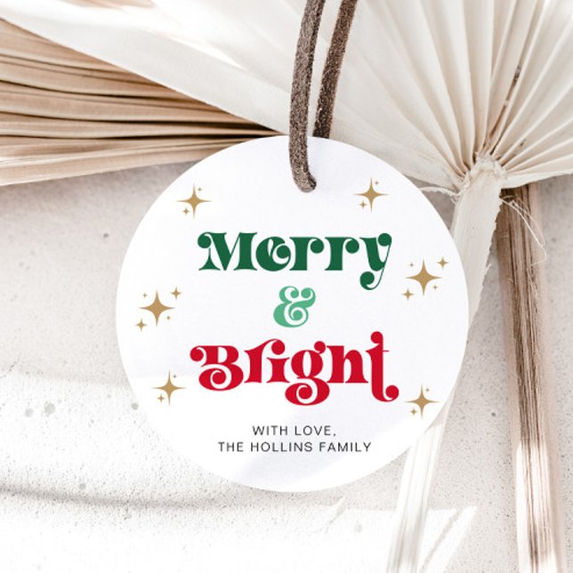 Navidades merry y brillantes etiquetan etiqueta de (Subido por el creador)