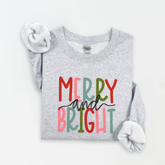 Navidades merry y brillantes mujeres sudaderas inv