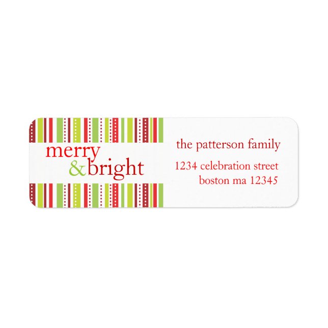Navidades merry y brillantes Strips Etiqueta de va (Frente)