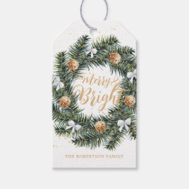 Navidades merry y brillantes usan etiqueta de rega