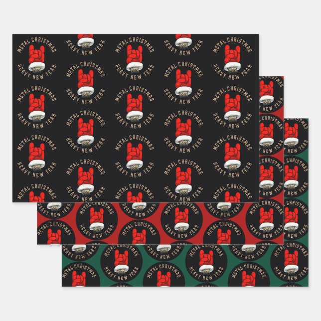 Navidades Metalizado envueltos de hojas de papel (Set)