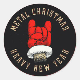 Navidades Metalizado pesados Pegatina redondo clás