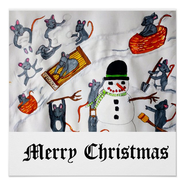 NAVIDADES MIEL EN EL Poster GLOSANTE DE NIEVE (Anverso)