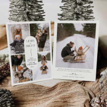 Navidades minimalistas con tarjeta fotográfica