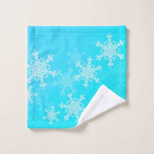 Navidades Minimalistas de Blue White Snowflakes (Toallita)
