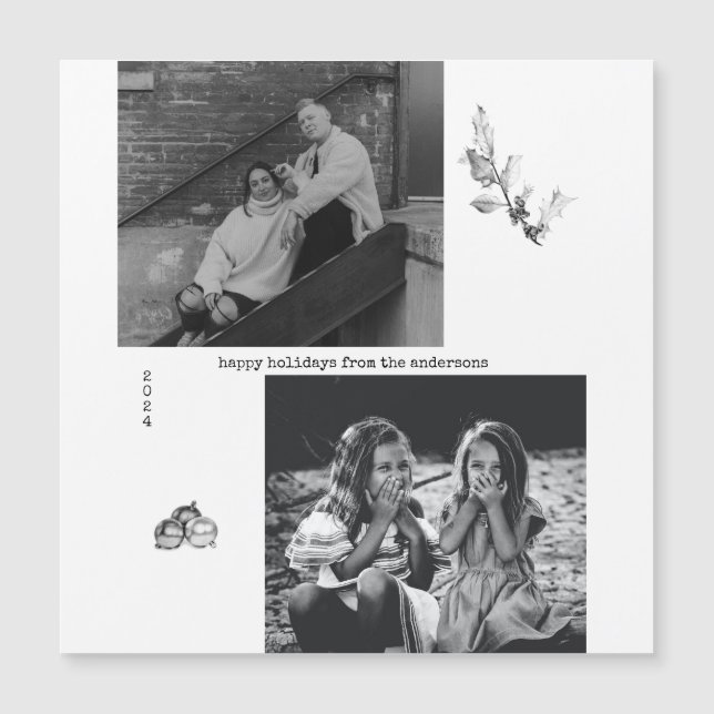 Navidades minimalistas de fotografía de arte blanc (Anverso)