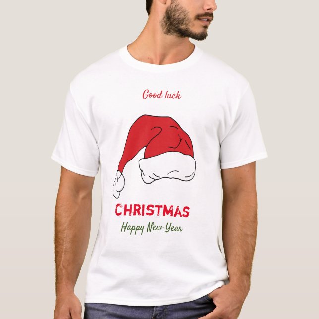 Navidades minimalistas y camiseta feliz de Año Nue (Anverso)