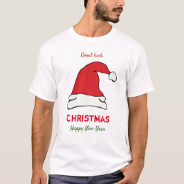 Navidades minimalistas y camiseta feliz de Año Nue