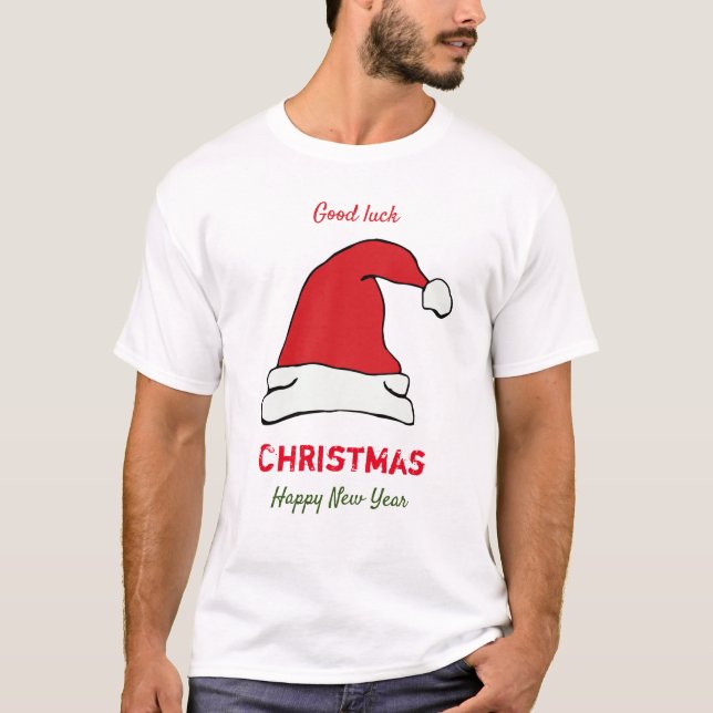 Navidades minimalistas y camiseta feliz de Año Nue (Anverso)
