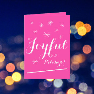 Navidades Moda Script Girly Tarjeta de vacaciones 