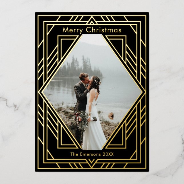 Navidades modernistas diseñan tarjeta de vacacione (Anverso)