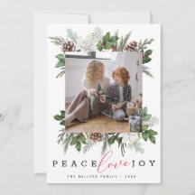 Navidades modernos 1 tarjeta fotográfica de vacaci