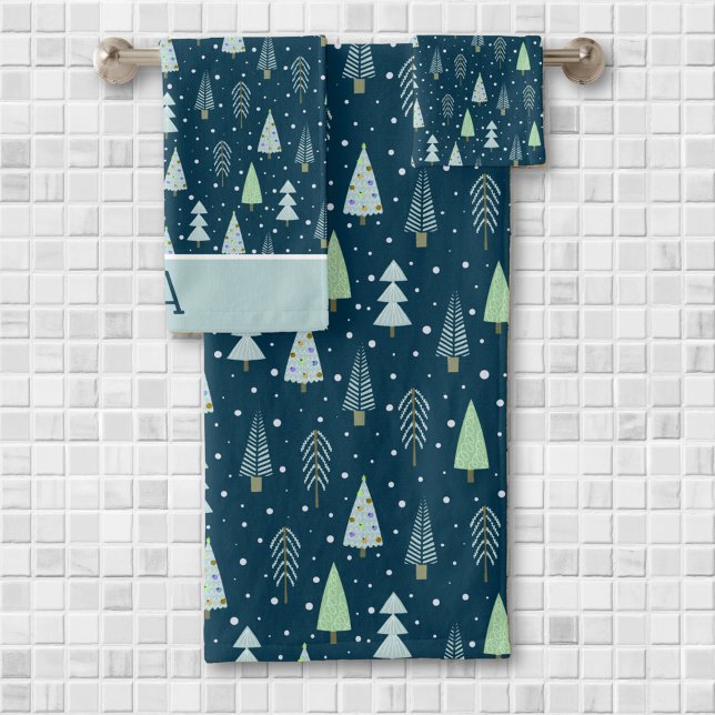 Navidades modernos Árboles forestales Monograma Ve (Subido por el creador)