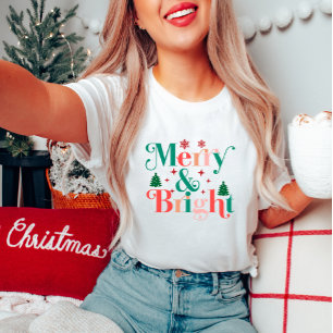 Navidades modernos camiseta con mora y brillante