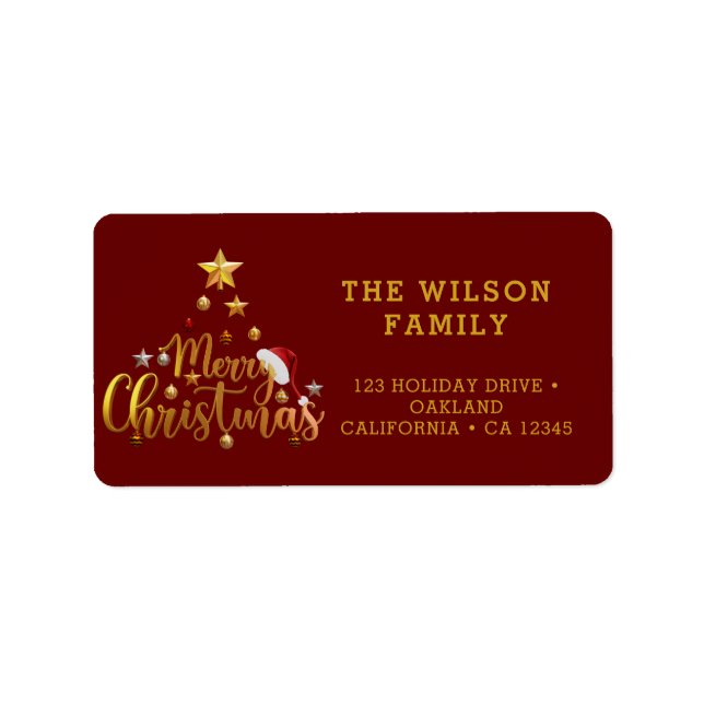 Navidades modernos con una etiqueta roja brillante (Frente)
