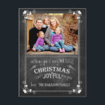 Navidades modernos de Chalkboard Foto postal<br><div class="desc">Navidades modernos de Chalkboard Foto postal</div>