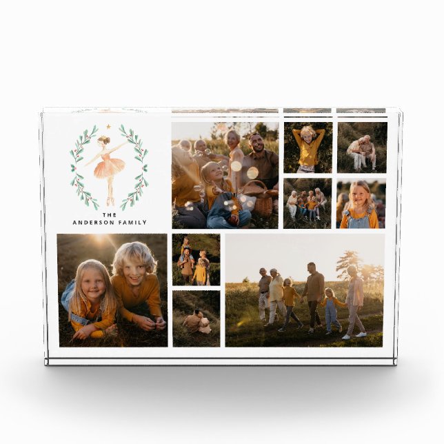 Navidades modernos de collage de fotos mínimo eleg (Anverso)