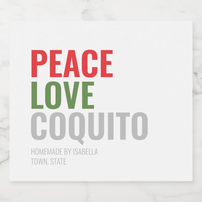 Navidades modernos de Coquito beben etiqueta de vi (Etiqueta única)