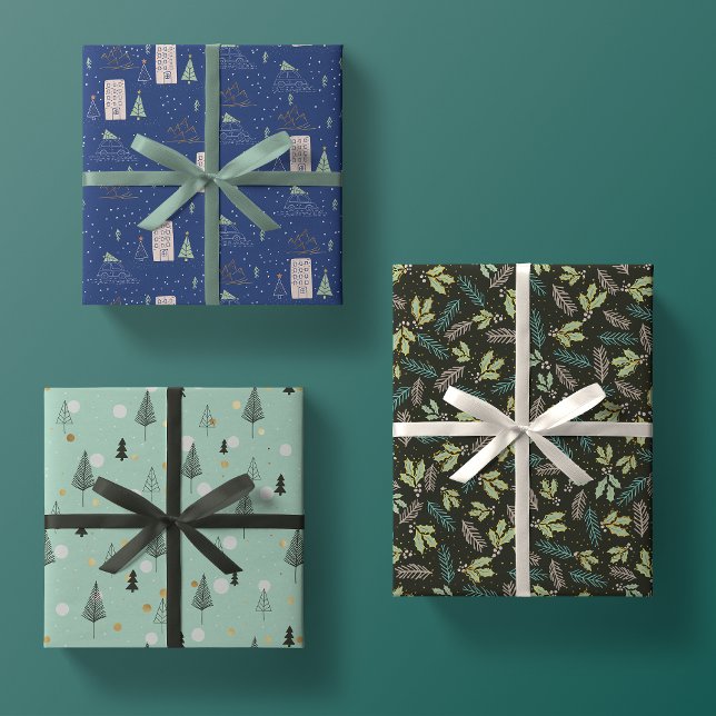 navidades modernos de moda regalos envolver hojas  (Subido por el creador)