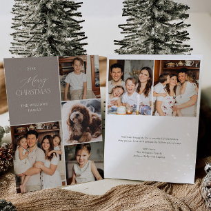 Navidades modernos de múltiples fotos con tarjeta 