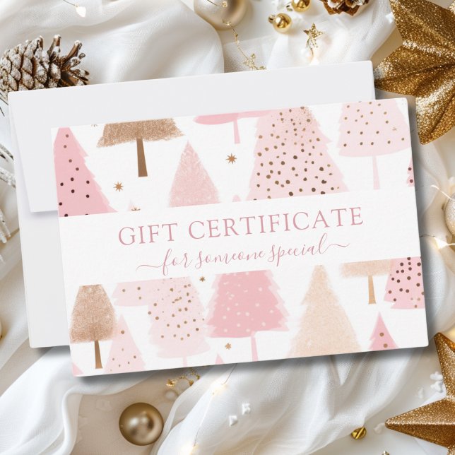 NAVIDADES MODERNOS DE NEGOCIO (Modern, Christmas Trees Pattern, Business Gift Certificate. )