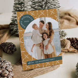 Navidades modernos del Boho Foto tarjeta de vacaci