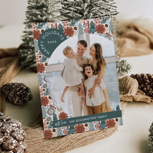 Navidades modernos del Boho Hygge Foto Tarjeta de