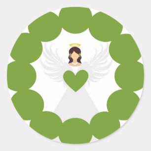 Navidades modernos Etiqueta de corazón de ángel ve