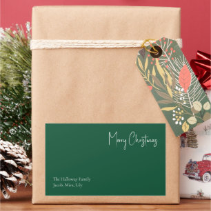 Navidades modernos   Etiqueta de regalo de la fami