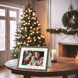 Navidades modernos Holly Leaf tarjeta de vacacione