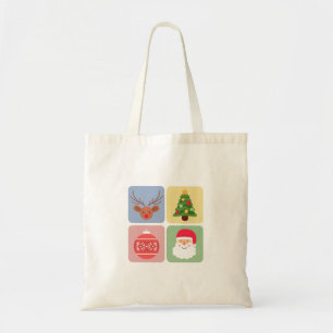 Navidades modernos icono bolsa de tote de vacacion