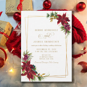 Navidades modernos Invitación a la boda de Poinset