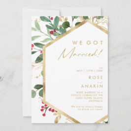 Navidades modernos | Invitación de Elopement Blanc