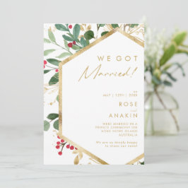 Navidades modernos | Invitación de Elopement Blanc