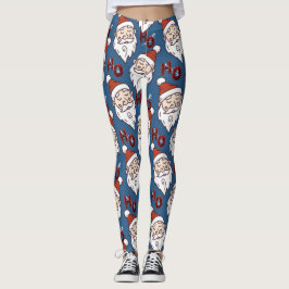 Navidades modernos Leggings con Santa Claus