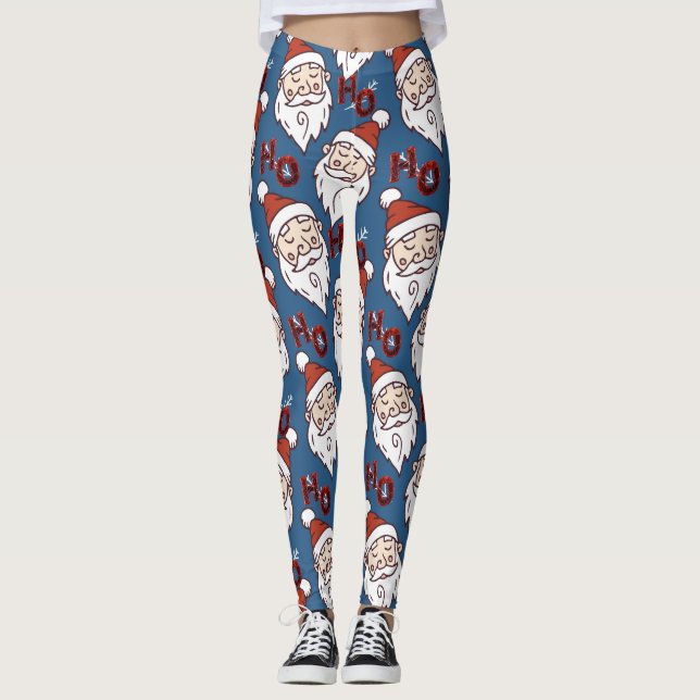 Navidades modernos Leggings con Santa Claus (Anverso)