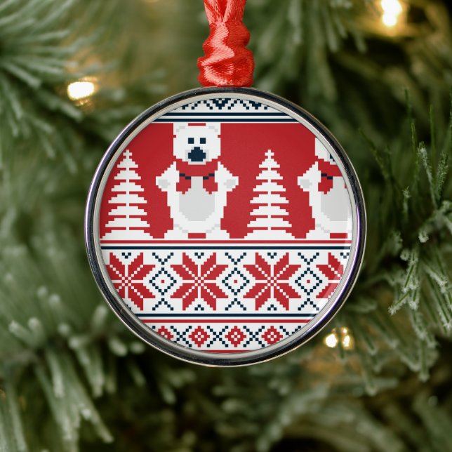 Navidades modernos Ornamento de punto de Snowman (Árbol)