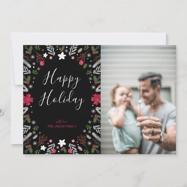 Navidades modernos, tarjeta de felicitación de fot (Anverso)
