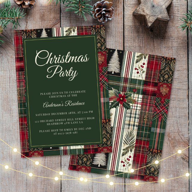 Navidades modernos Tartán Invitación (Subido por el creador)