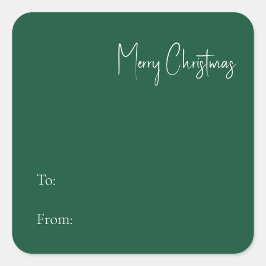 Navidades modernos | Verde A De Pegatina Cuadrado