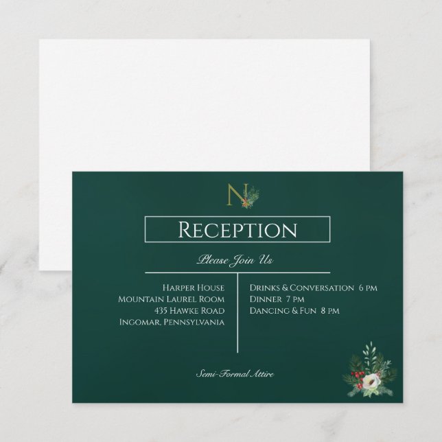Navidades Monograma Recepción de boda (Anverso / Reverso)
