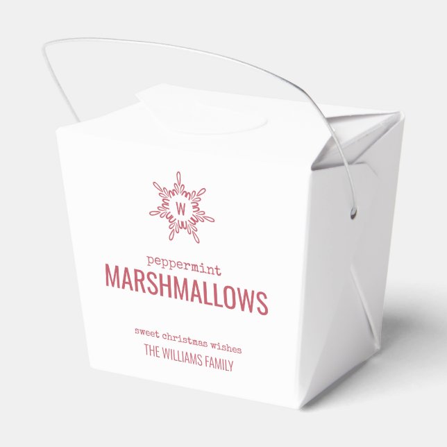 Navidades Monograma Snowflake Caja de Favor de Reg (Reverso)