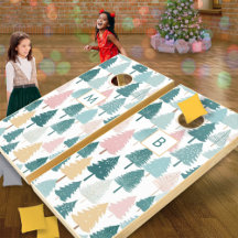 Navidades monogramados de pinos rústicos pasteles