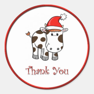 Navidades Moo Cow Gracias Pegatina