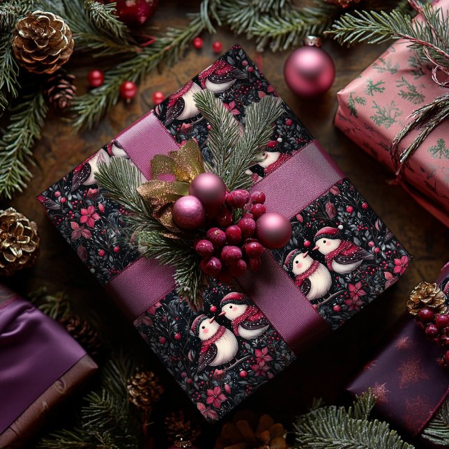 Navidades Morados Florales Envueltos De Papel Con  (Subido por el creador)