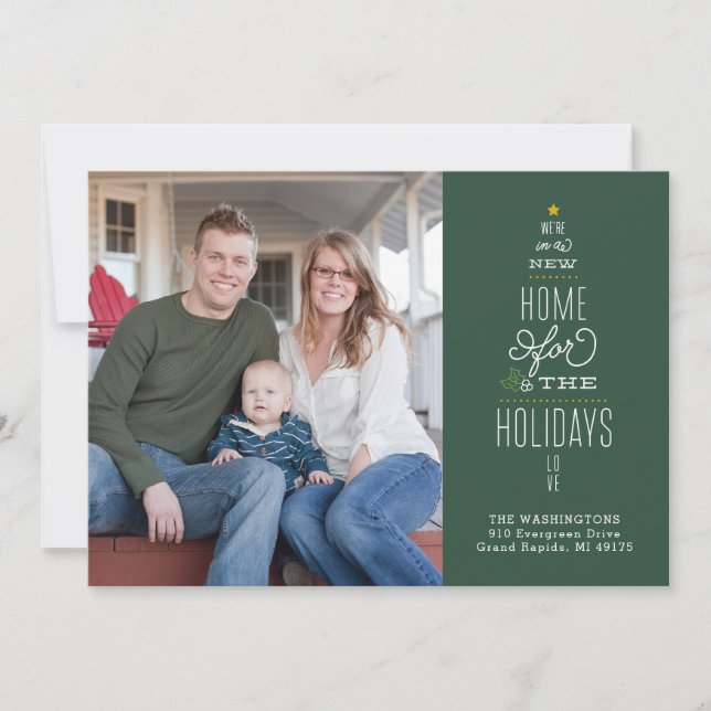 Navidades moviendo Invitación cambio de dirección (Anverso)