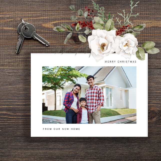 Navidades mudándose de Invitación desde nuestro nu (A stylish holiday moving announcement)