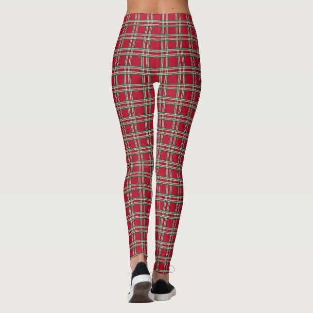 Navidades mujeres Red Plaid Pants Leggings (Reverso)