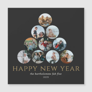 Navidades Múltiple Imán Fotográfico Oro Negro