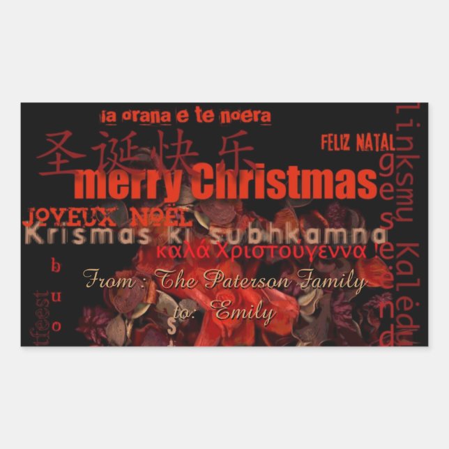 Navidades mundiales Feliz Navidad Pegatina persona (Anverso)